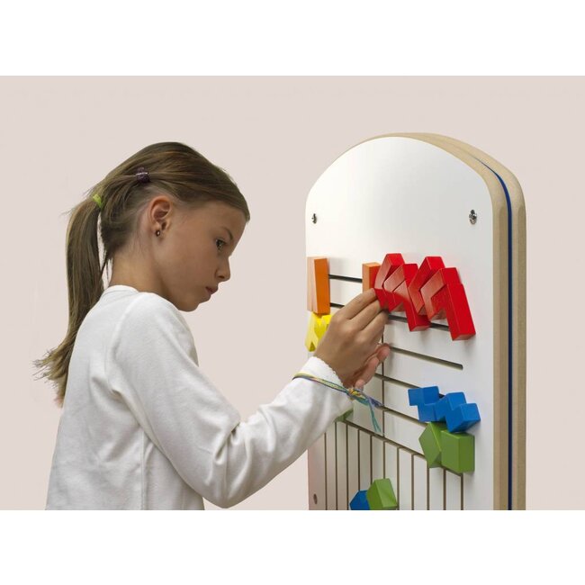 Kidea Jeu de panneau Tetris en bois XL - en blanc ou couleur bois