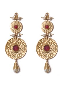 Adamarina Pendientes Helena  XL Fucsia