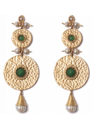 Adamarina Helena XL Earrings Green