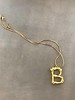 Adamarina B- Golden Letter  pendant with  chain