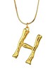 Adamarina H - Initial Alphabet letter pendant with chain