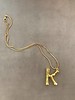 Adamarina K - Initial Alphabet letter pendant with chain