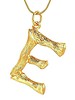 Adamarina E- Initial Alphabet letter pendant with chain