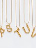 Adamarina S- Initial Alphabet letter pendant with chain