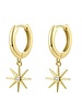 Adamarina Gold Circonia Stars Earrings