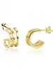 Adamarina Gold Earrings 3 Hoops