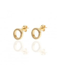 Adamarina Gold Circonia Earrings