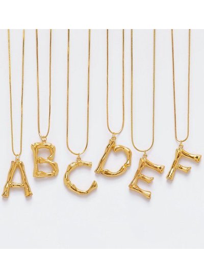 Adamarina - Golden Letter A pendant 