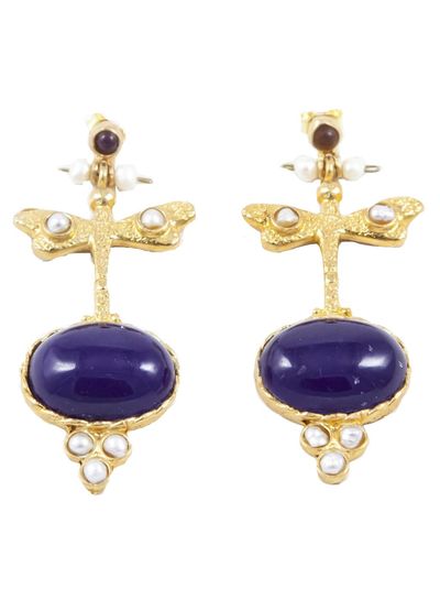 Adamarina Lucia Purple Earrings