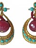 Adamarina Persepolis Turquoise and Garnet Earrings
