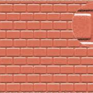 Slater's Plastikard SL425 Builder Sheet embossed with roofing tile motive in stone red, H0/OO gauge, plastic