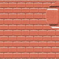 Slater's Plastikard SL425 Builder Sheet embossed with roofing tile motive in stone red, H0/OO gauge, plastic