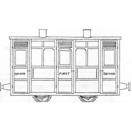 Dundas Models (formerly Parkside Dundas) Parkside Dundas DM44 "Festiniog & Blaenau 4 Wheel 1st/2nd Class Coach" (gauge OO9/HOe)