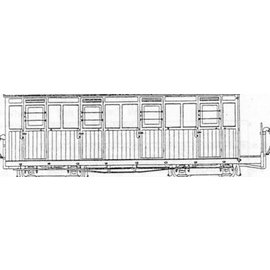 Dundas Models (formerly Parkside Dundas) Parkside Dundas DM61 "Festiniog (Style) 4 Compartment Planked Composite Bogie Coach" (gauge OO9/HOe)