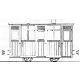 Dundas Models (formerly Parkside Dundas) Parkside Dundas DM63 "Festiniog & Blaenau (Style) Planked 1st/2nd Class Coach" (schaal OO9/HOe)