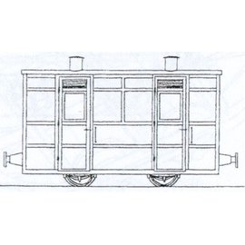 Dundas Models (formerly Parkside Dundas) Parkside Dundas DM67 "Victorian Two Compartment Panelled 4 Wheel Coach" (Spur OO9/HOe)