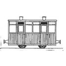 Dundas Models (formerly Parkside Dundas) Parkside Dundas DM68 "Victorian Two Compartment Planked 4 Wheel Coach" (Spur OO9/HOe)