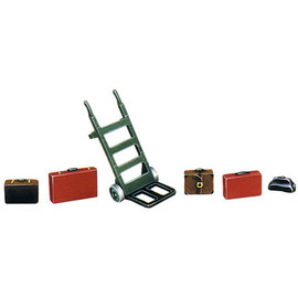 Peco Peco LK-752 Porters Trolley + Luggage Cast White Metal (Gauge 0)