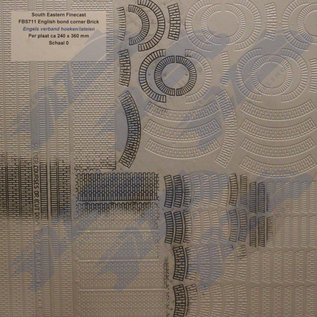 South Eastern Finecast FBS711 Builder Sheet English bond corner brick, O gauge, plastic