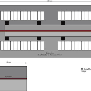 Metcalfe Metcalfe PO313 Double track engine shed (H0/OO gauge)