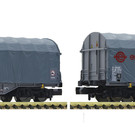 Fleischmann Fleischmann 837927 - 2 piece set slide tarpaulin wagons, ERMEWA (Gauge N)