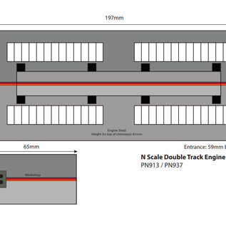 Metcalfe Metcalfe PN913 Double track engine shed (N gauge)