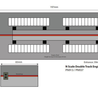 Metcalfe Metcalfe PN937 Zweiständiger Lokschuppen mit Nebengebäude Settle/Carlisle (Spur N)