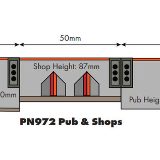 Metcalfe Metcalfe PN972 Low relief Bank & shop (gauge N)