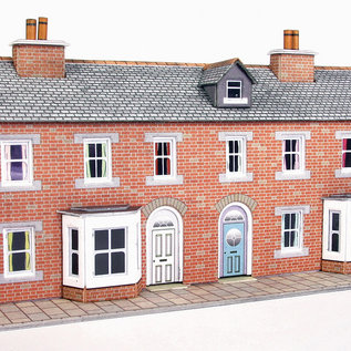 Metcalfe Metcalfe PN174 Red brick terraced house fronts (N-Gauge)