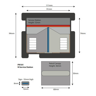 Metcalfe Metcalfe PN181 Service station (N gauge)