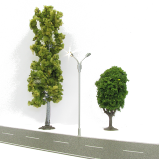 Digikeijs Digikeijs DR60212 Messing Doppelstraßenlaterne, LED warmweiß 4 Stück (Spur H0)