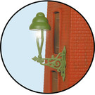 Viessmann  Viessmann 6013 Gas wall lamp green, LED warm-white (Gauge 0)