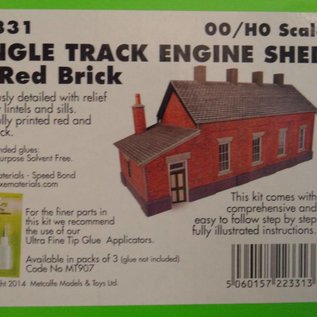 Metcalfe Metcalfe PO331 Single track engine shed in red brick (H0/OO gauge)