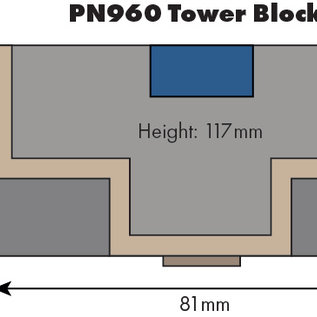 Metcalfe Metcalfe PN960 Tower block (low relief) (Gauge N)