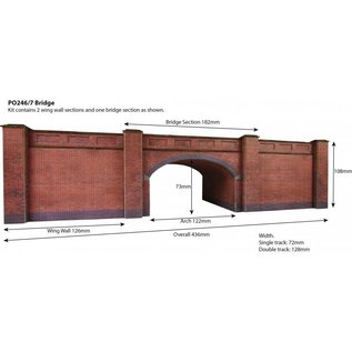 Metcalfe Metcalfe PO246 Railway bridge in red brick (H0/OO gauge)