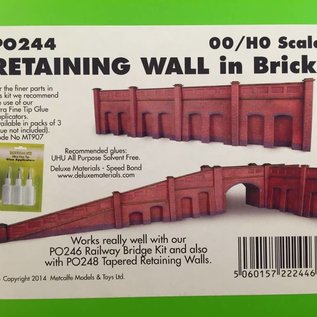 Metcalfe Metcalfe PO244 Retaining wall in red brick (H0/OO gauge)