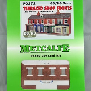 Metcalfe Metcalfe PO272 Kleine Läden in rotem Backstein, nur Vorderseiten (Halbrelief/Hintergrundmodell) (Baugröße H0/OO)