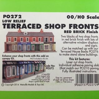 Metcalfe Metcalfe PO272 Voorzijde kleine winkels in rode baksteen (Schaal H0/00, Karton)