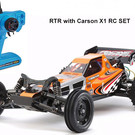 Tamiya Carson Tamiya 46702-S 1/10 RC X-SA Racing Fighter RTR (DT-03) mit Fernsteuerung und Servo
