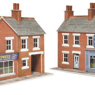 Metcalfe Metcalfe PN117 Corner Shop & Pub in red brick (N gauge)