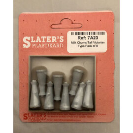 Slater's Plastikard Slater's 7A23 Milk Churns Tall Victorian Type (8 pcs) (Gauge O)