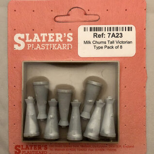 Slater's Plastikard Slater's 7A23 Milchkannen hoh viktorianischer Typ (8 Stück) (Spur 0)