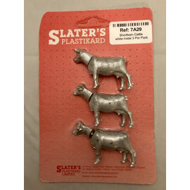 Slater's Plastikard Slater's 7A29 Shorthorn Cattle in white Metal (3 pcs)  (Gauge O)