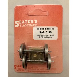 Slater's Plastikard Slater's 7120  Wagonwielen, gespleten spaken (2 x 2 stuks) (Schaal 0)