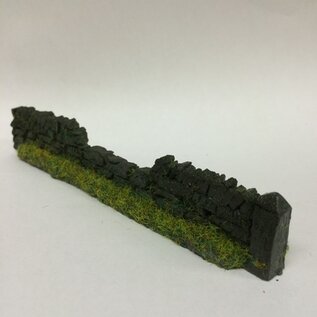 Javis Javis PW1DBDAM Old dark brown dry stone wall damaged (Gauge H0/00, Resin), approx. 13,5 cm