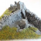 Javis Javis JCORN1RES Stapelmuur hoek beschadigd (Schaal H0/00, Resin), ca 8 x 10 cm