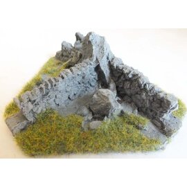 Javis Javis JCORN1RES Dry stone wall corner damaged (Gauge H0/00, Resin), approx. 8 x 10 cm