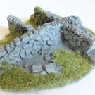 Javis Javis JCORN3RES Dry stone wall corner damaged (Gauge H0/00, Resin), approx. 8 x 10 cm