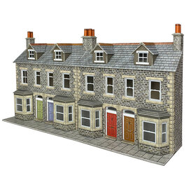 Metcalfe Metcalfe PO303 Low relief terraced house fronts in stone (H0/OO gauge)