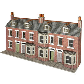 Metcalfe Metcalfe PO302 Low relief terraced house fronts in red brick (H0/OO gauge)